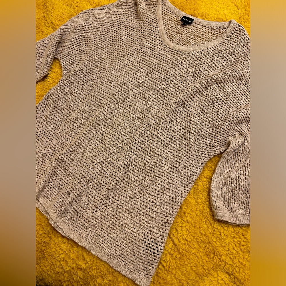 Torrid Mesh Waffle Knit Sweater - Picture 4 of 8